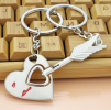 Creative Metal Couple Keychain Heart Smiley Keychain Pendant Set