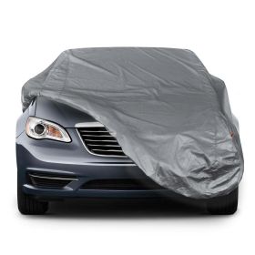 5 Layer Outdoor Car Cover Cotton Lining Breathable Waterproof Weather Protector for 186" to 193" Sedan and SUV (Color: Gray)