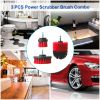 3Pcs/Set Drill Brush Power Scrubber Cleaning Brush for Car Carpet Wall Tile Tub Cleaner Combo