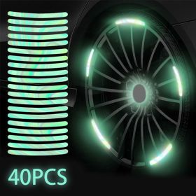 Colorful Luminous Car Reflective Strip Sticker (Option: Blue-40PCS)