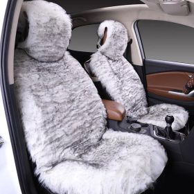 All-inclusive Car Seat Cover Plush Cushion Three-piece Cushion Universal Cushion Winter (Option: Grey hair tip-Main driver)