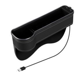 With Charging Car Seat Slot Storage Box (Option: Black-Main driver-USB)