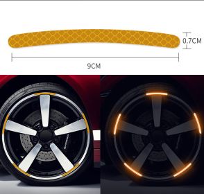 20PCs Car Wheel Hub Reflective Sticker Tire Warning Label (Option: Yellow 20pcs)