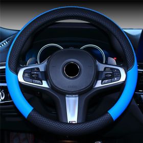 Car Steering Wheel Cover Non Slip Grip Cover (Option: Blue-38cm)