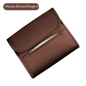 Sun Visor Armrest Box Hanging On Chair Back Leather Car Tissue (Option: No Logo-Caramel Mocha)